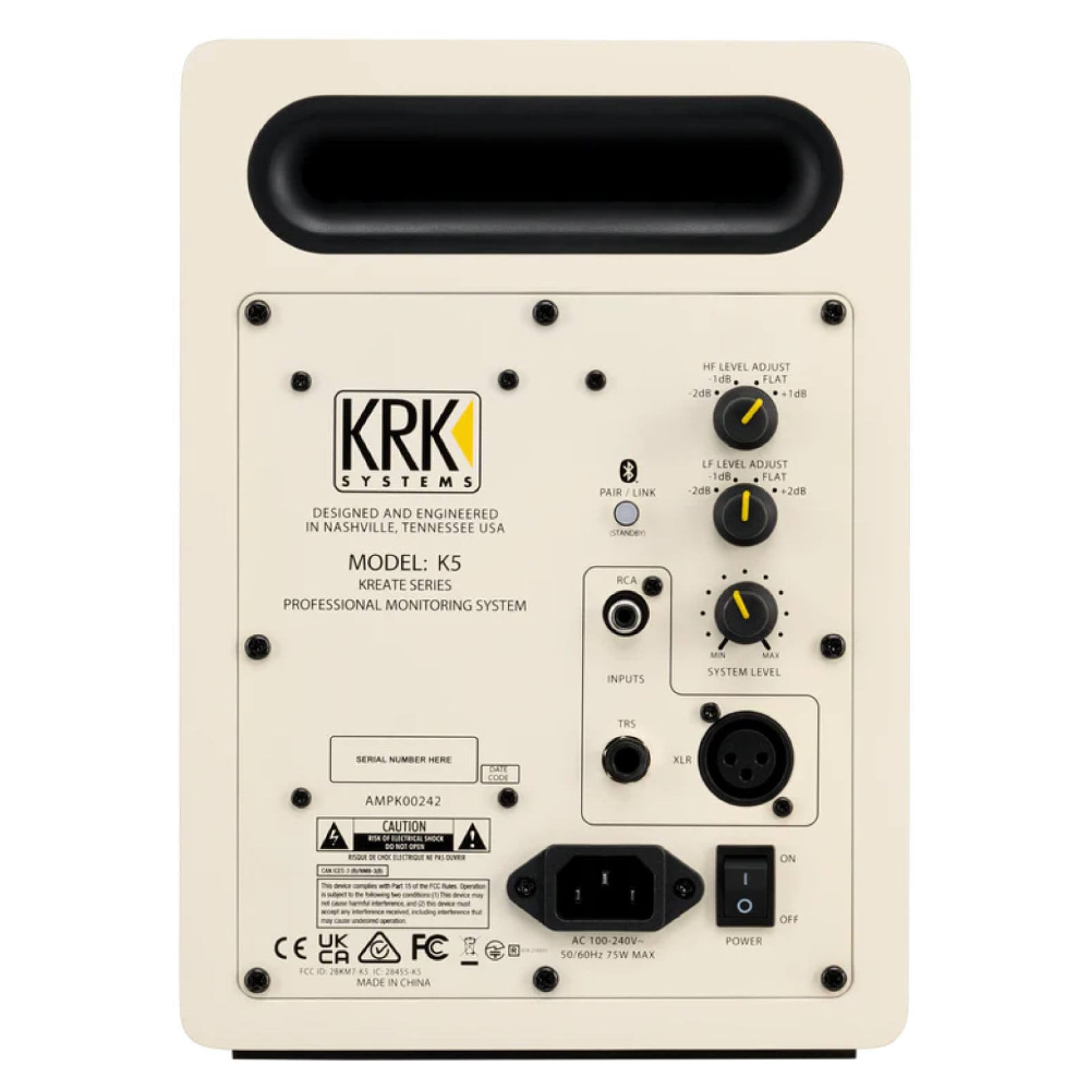KRK SYSTEMS KREATE 5 LATTE Limited Edition STUDIO MONITOR K5 パワードモニタースピーカー 1本 本体画像 裏 