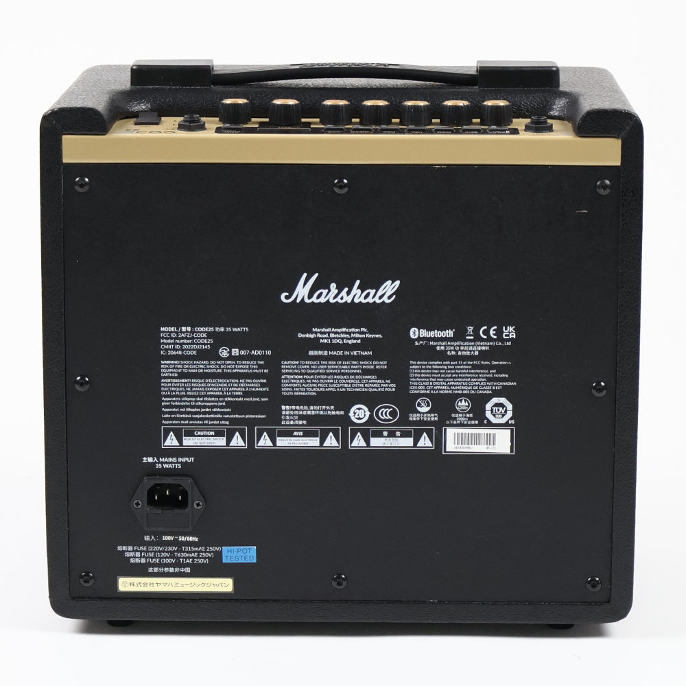 【中古】 マーシャル MARSHALL CODE25 フルモデリング 小型ギターアンプ コンボ 背面