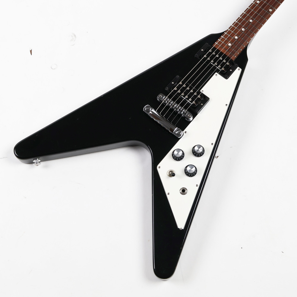 【中古】 エレキギター Gibson Flying V 2017 T with Dirty Fingers Ebony 2016年製 ギブソン フライングV ダーティーフィンガーピックアップ搭載 ボディトップ