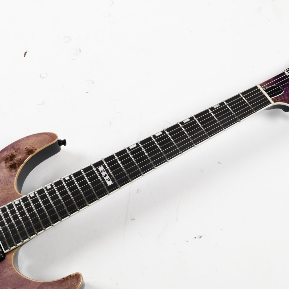 【中古】 7弦エレキギター ESP E-II SERIES M-II 7NT HS Purple Natural Fade Buckeye Burl Maple Top HIPSHOT FIXED ブリッジ搭載 2019年製 指板
