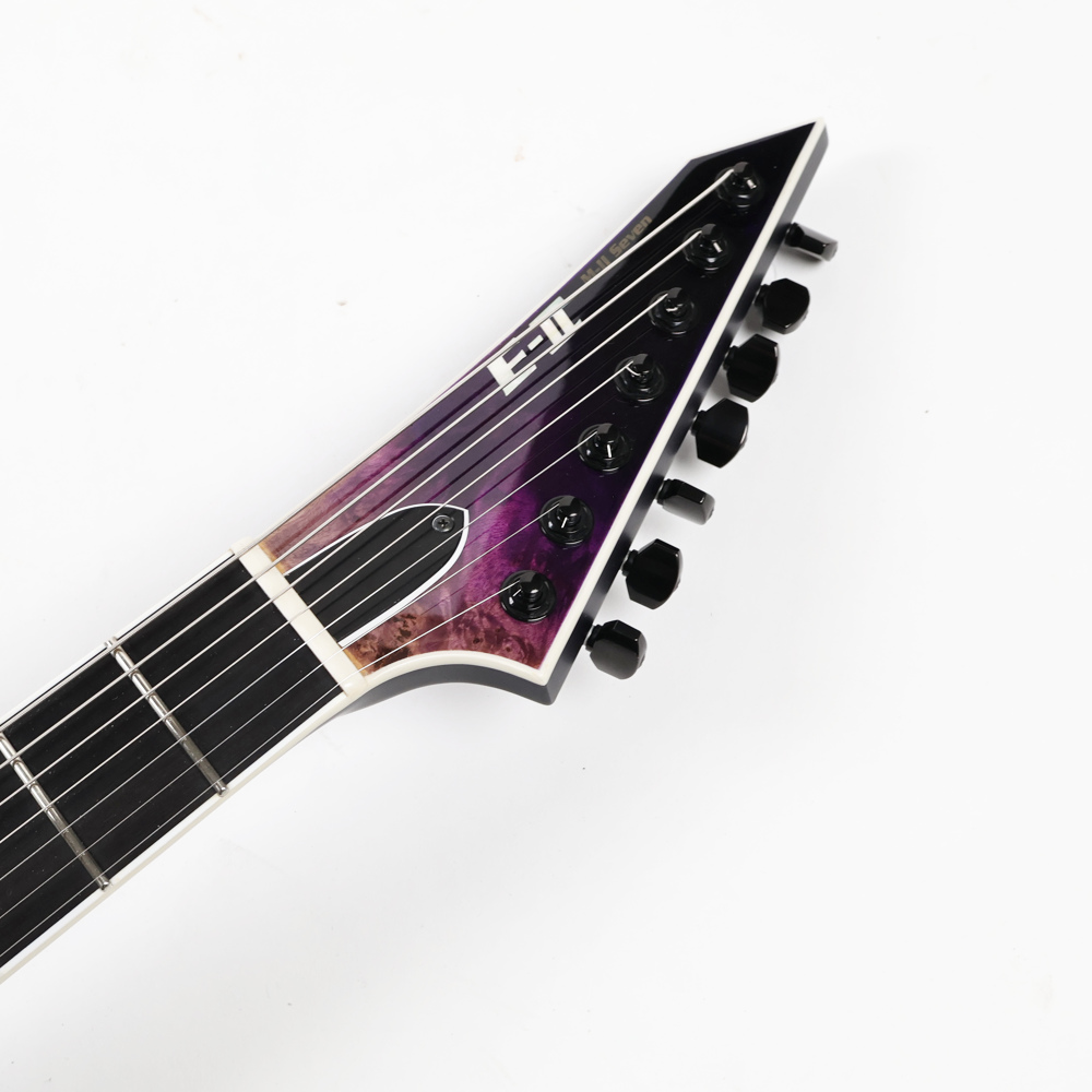【中古】 7弦エレキギター ESP E-II SERIES M-II 7NT HS Purple Natural Fade Buckeye Burl Maple Top HIPSHOT FIXED ブリッジ搭載 2019年製 ヘッド