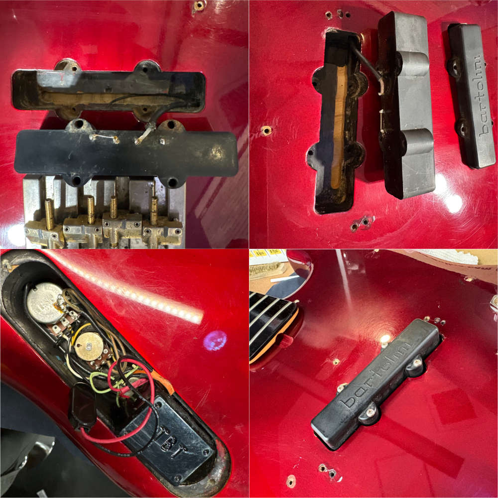 【中古】 エレキベース MOON JJ-4 Active シースルーレッド Bartolini ピックアップ、TBTプリアンプ搭載 ムーン 詳細画像