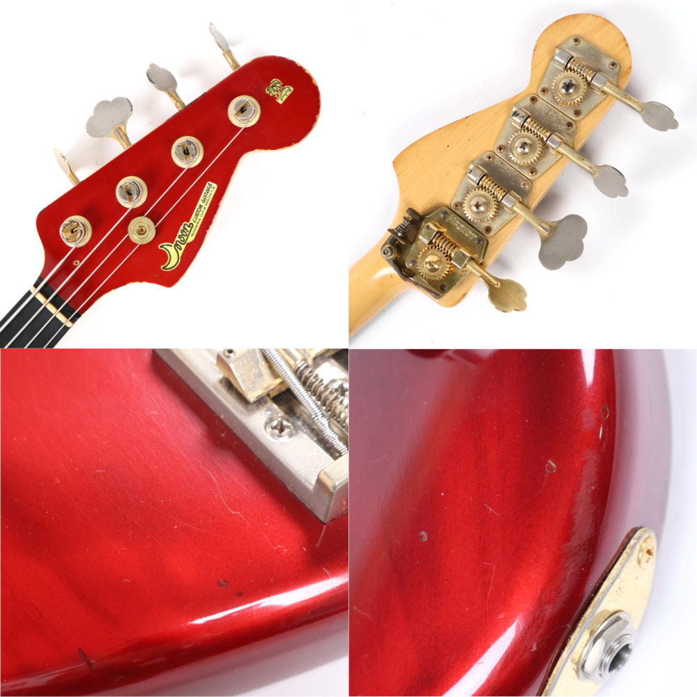 【中古】 エレキベース MOON JJ-4 Active シースルーレッド Bartolini ピックアップ、TBTプリアンプ搭載 ムーン 詳細画像