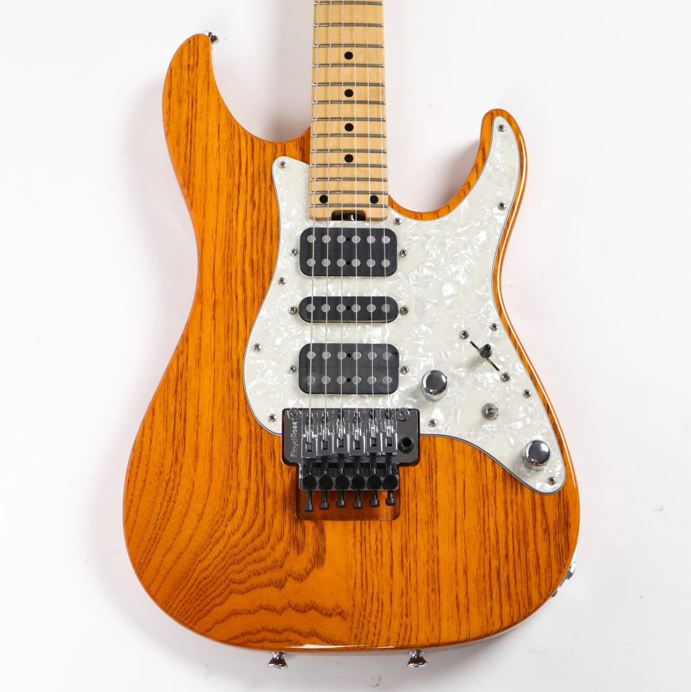 【中古】 エレキギター SCHECTER EX-V-24-STD-FRT AMB (Amber)  シェクター HSHピックアップ スワンプアッシュボディー 詳細画像