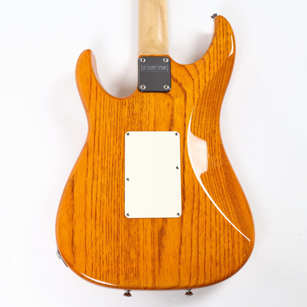 【中古】 エレキギター SCHECTER EX-V-24-STD-FRT AMB (Amber)  シェクター HSHピックアップ スワンプアッシュボディー 詳細画像