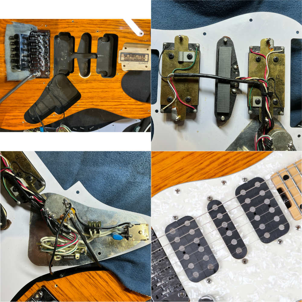 【中古】 エレキギター SCHECTER EX-V-24-STD-FRT AMB (Amber)  シェクター HSHピックアップ スワンプアッシュボディー 詳細画像