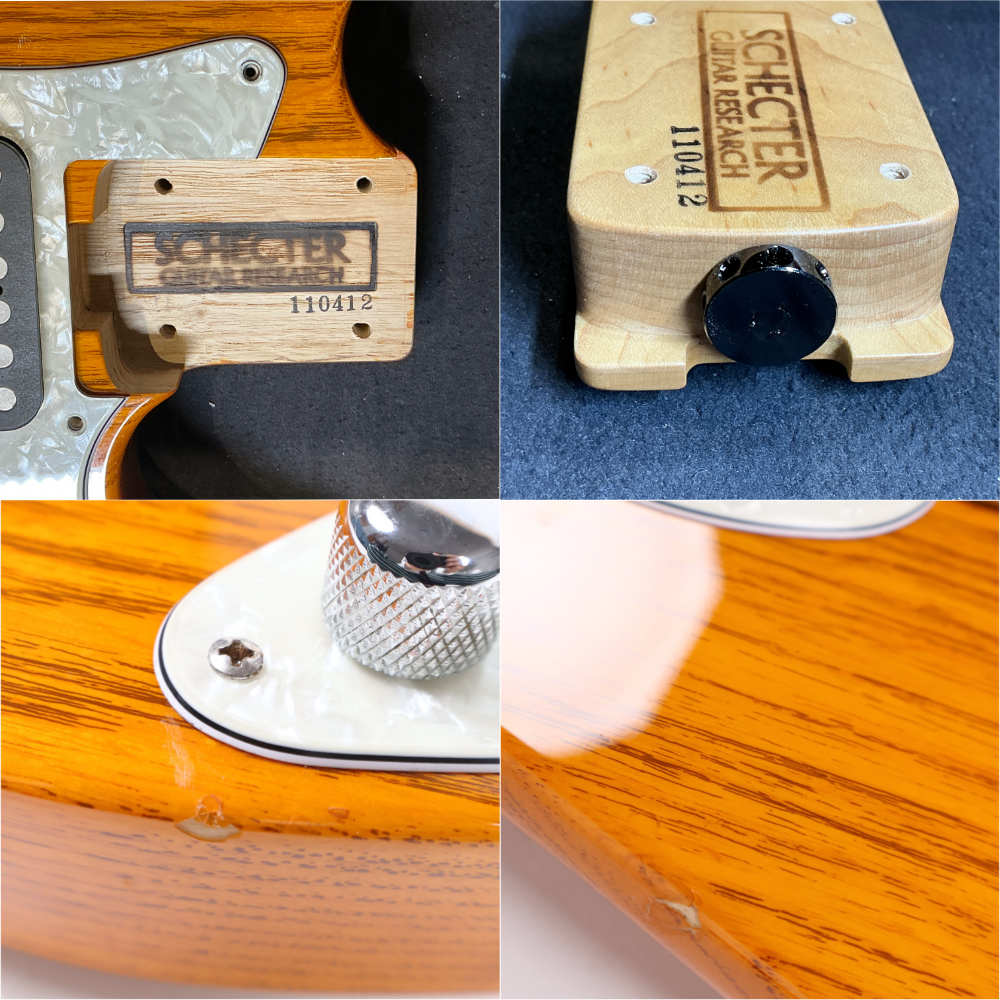 【中古】 エレキギター SCHECTER EX-V-24-STD-FRT AMB (Amber)  シェクター HSHピックアップ スワンプアッシュボディー 詳細画像