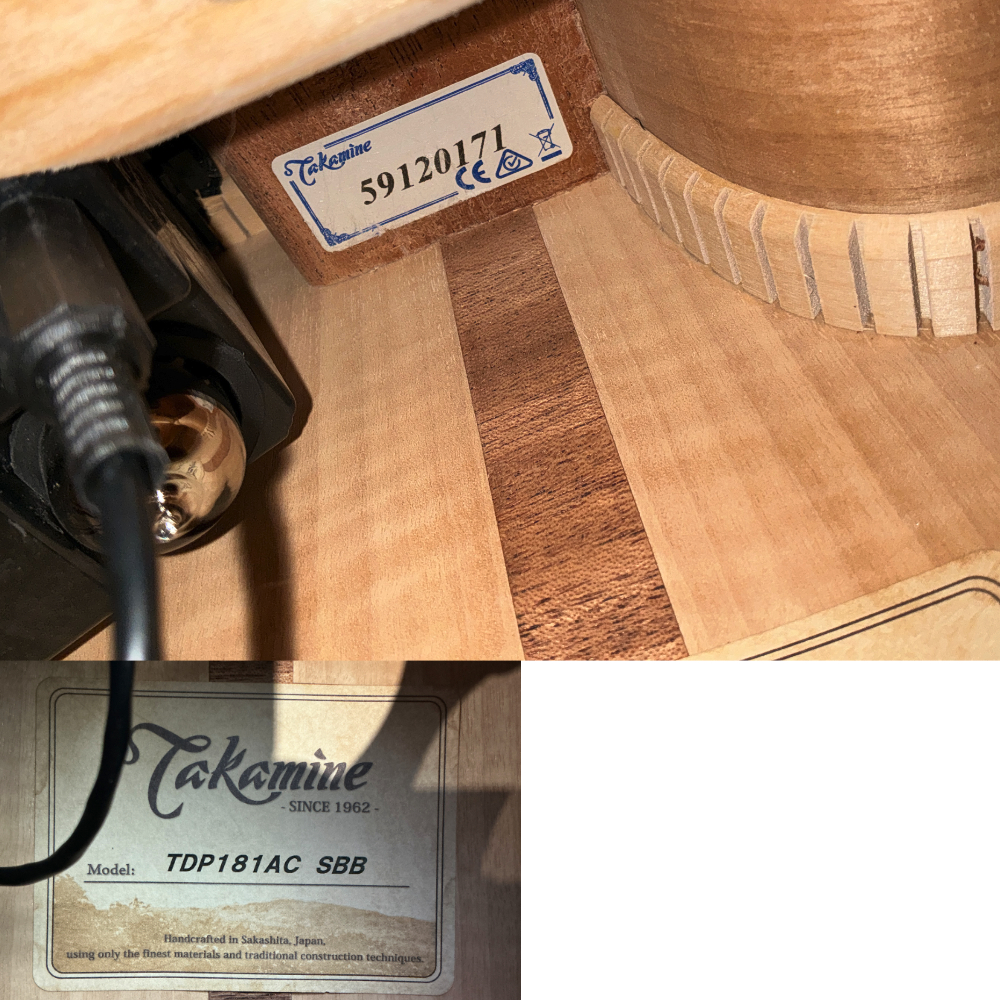 【中古】 アコースティックギター Takamine TDP181AC SBB アーチドトップ CTP-3(TDP)プリアンプ搭載 内部