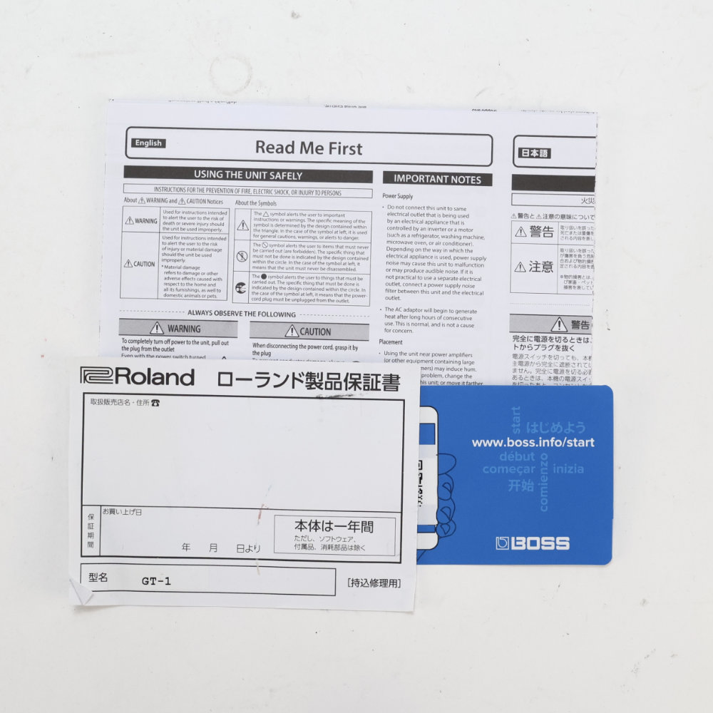【中古】ボス マルチエフェクター BOSS GT-1 Guitar Effect Processor 付属品