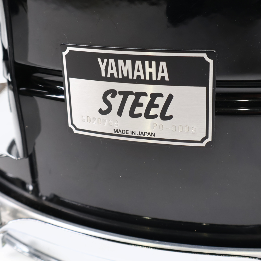 【中古】 スネアドラム ヤマハ YAMAHA SD2076B Seamless Black Steel Shell 14x6 Made in Japan ロゴ