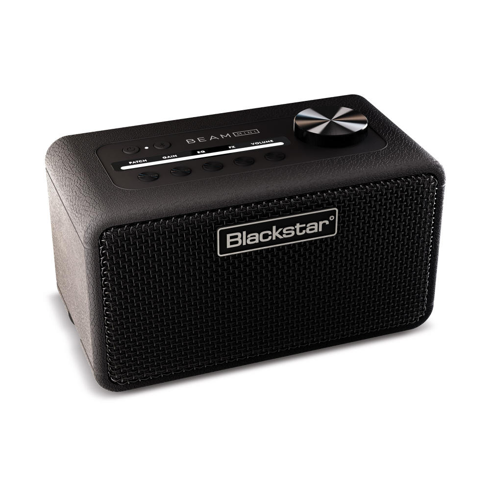 小型ギターアンプ Blackstar BEAM MINI Bluetoothスピーカーとして使用可能 アプリで操るミニアンプ ブラックスター ビームソロ 左斜めアングル画像