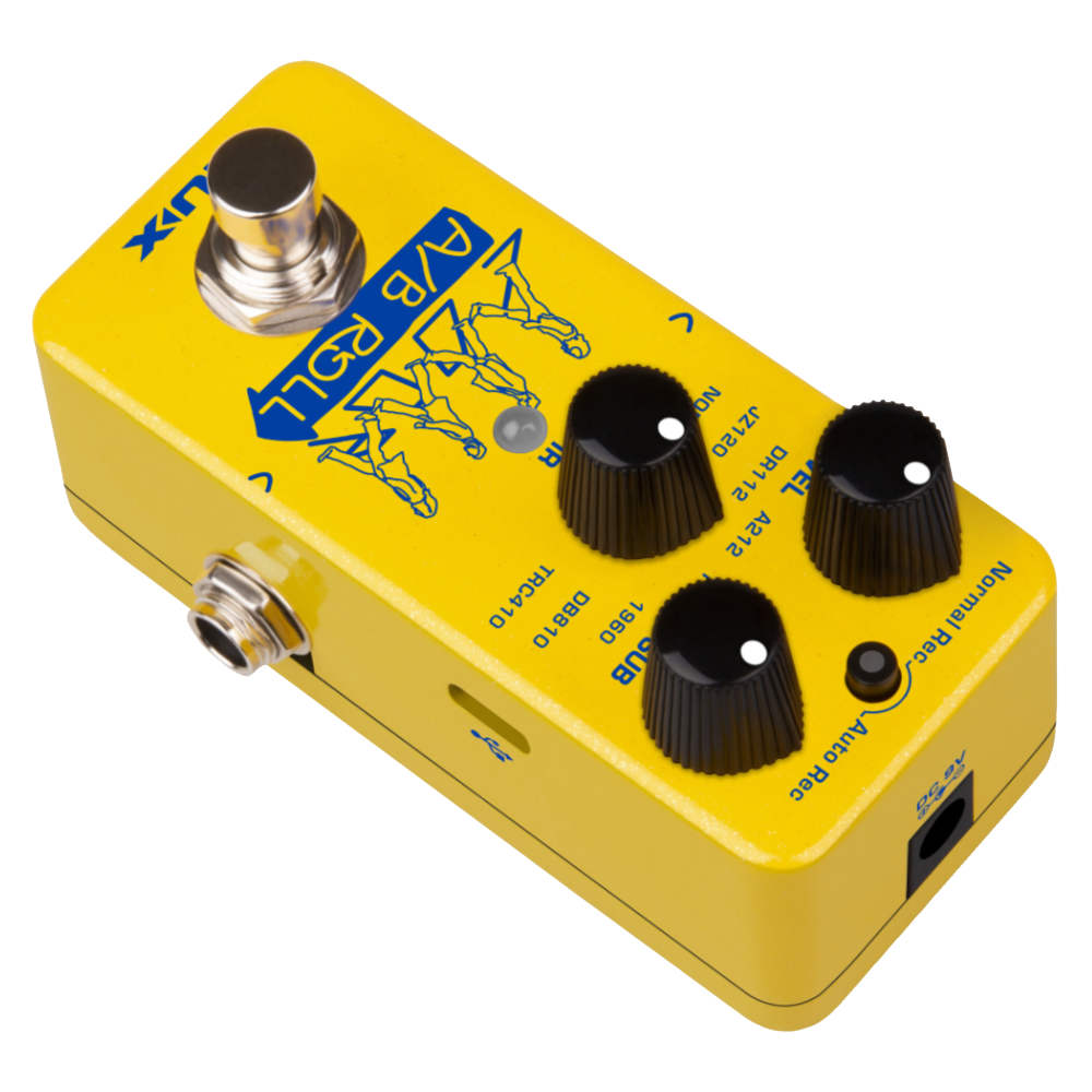 NUX ニューエックス NOL-1 A/B ROLL Octave & Loop Pedal オクターバー ルーパー ギターエフェクター リア斜めアングル画像