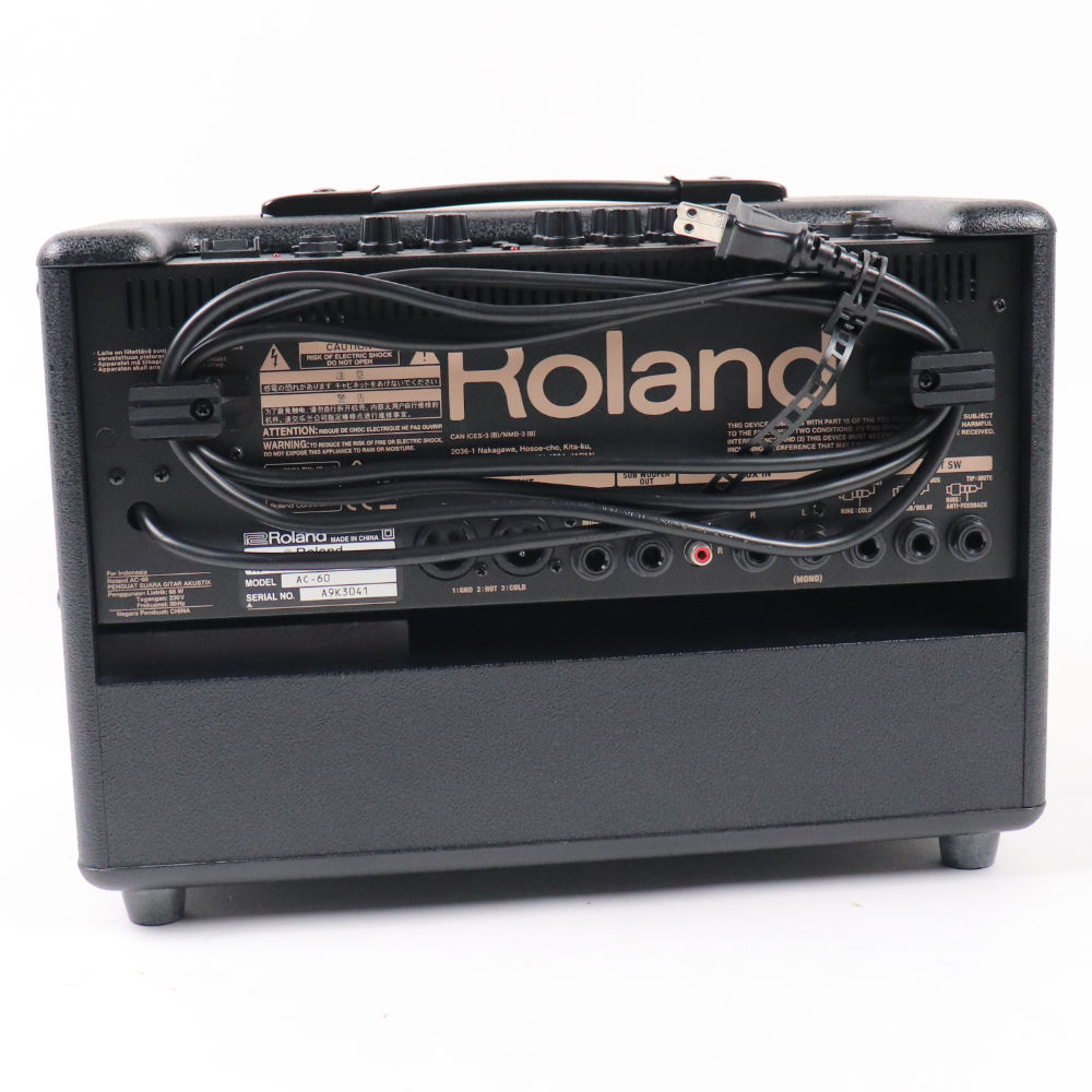 【中古】 アコギアンプ ローランド ROLAND AC-60 アコースティックギター用アンプ アコギアンプ 本体画像 裏 