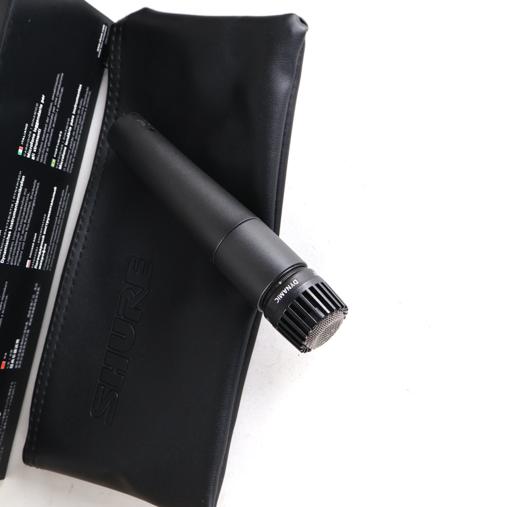 【中古】 マイク ダイナミックマイク 楽器用 SHURE SM57 シュアー 57 ゴーナナ シュア 斜めアングル画像