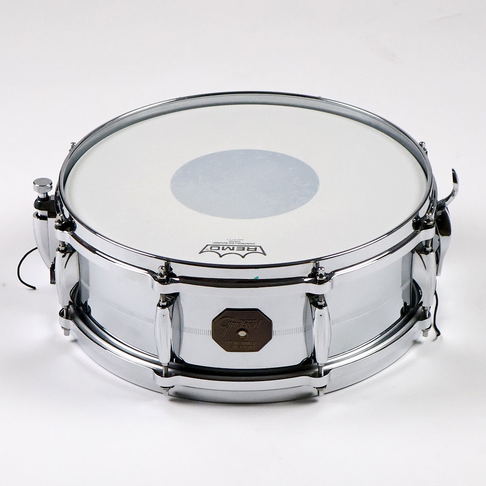 【中古】 スネアドラム グレッチ GRETSCH G-4160 14x5 Chrome Over Brass 台湾製パーツモデル 正面