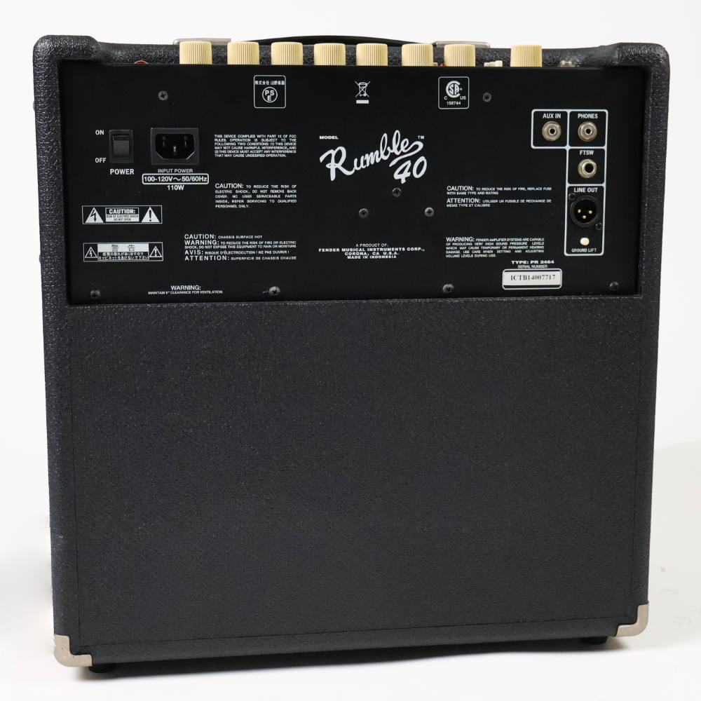 【中古】 ベースコンボアンプ フェンダー Fender Rumble 40 Combo ベースアンプ 本体画像 裏