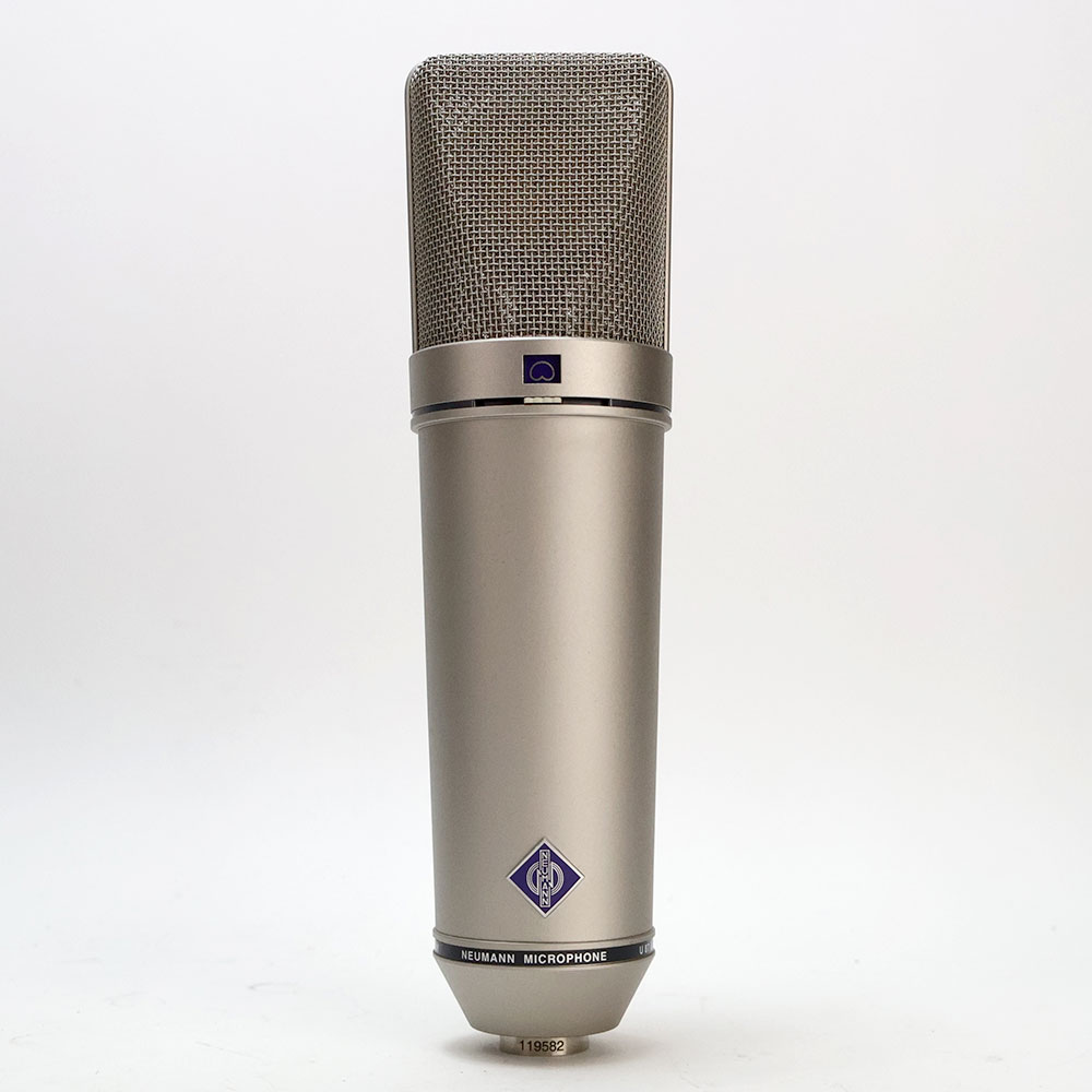 【中古】 コンデンサーマイク NEUMANN U87 Ai ショックマウント ウインドスクリーン付属 正面