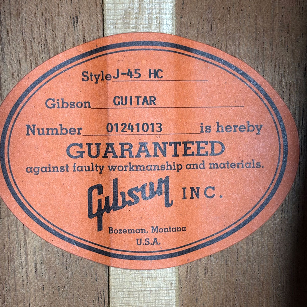 【中古】 アコースティックギター Gibson ギブソン J-45 HC 2001年製 Heritage Cherry L.R.Baggs iBeam Active取り付け済み ラベル
