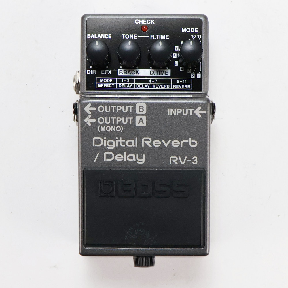 【中古】 デジタルリバーブ ディレイ エフェクター BOSS RV-3 Digital Reverb Delay ボス ギターエフェクター 表面