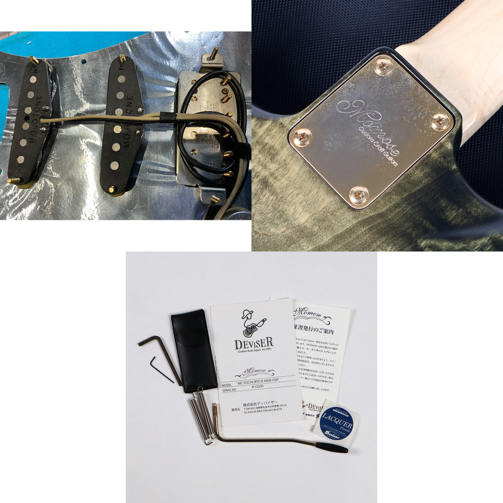 【中古】 エレキギター Momose MC-TOCHI-SP21/E MGR-FGR 2021年製 圧倒的な木目をもつ栃材を使用 ピックアップ