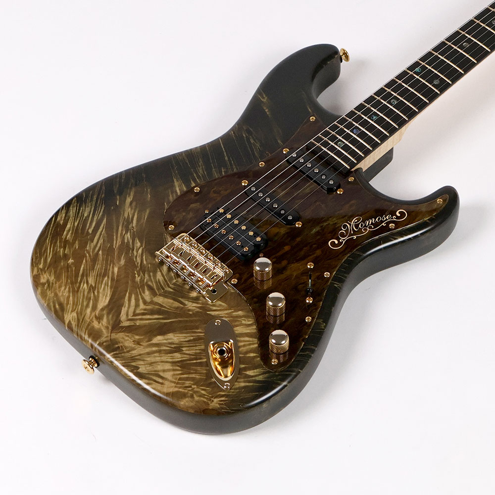 【中古】 エレキギター Momose MC-TOCHI-SP21/E MGR-FGR 2021年製 圧倒的な木目をもつ栃材を使用 ボディ