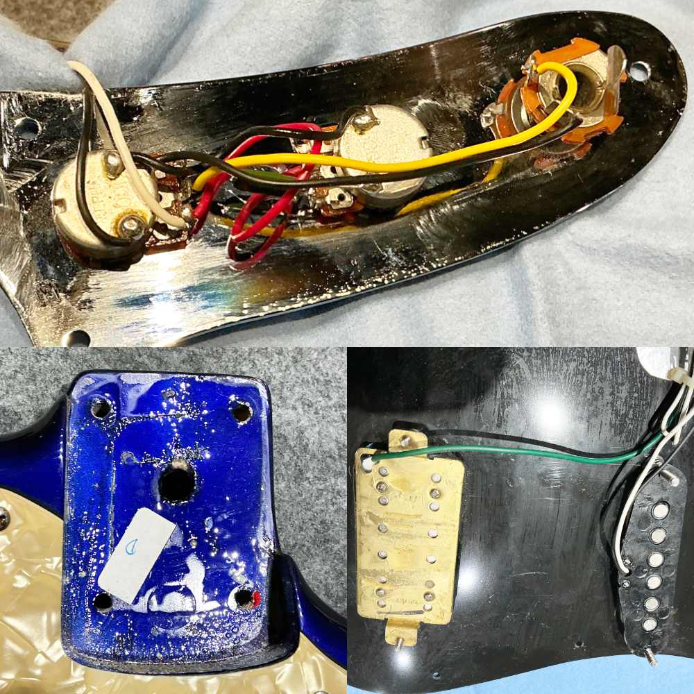 【中古】Squier by Fender スクワイヤー CYCLONE メタリックブルー サイクロン エレキギター 内部 