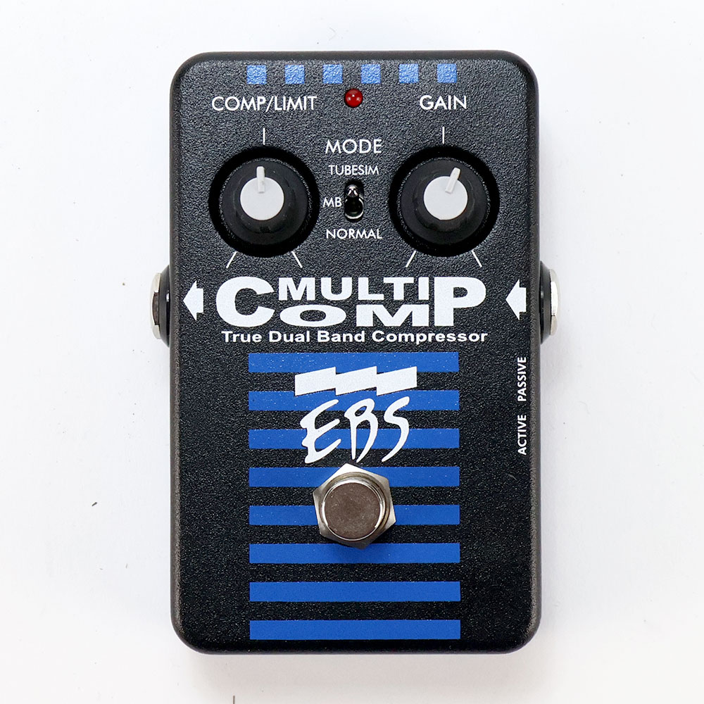 【中古】コンプレッサー エフェクター EBS MULTI COMP BLACK LABEL ベースエフェクター 旧型 マルチコンプ 2ノブ 正面
