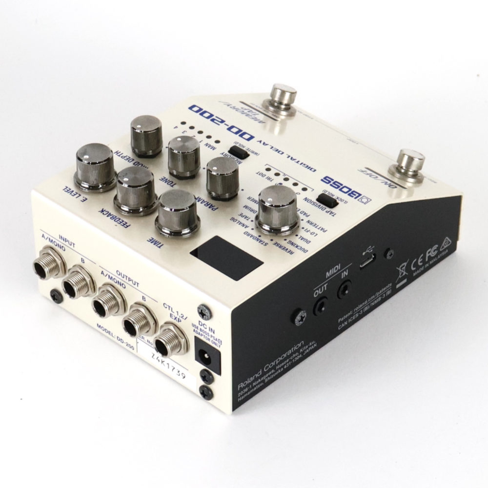 【中古】 デジタルディレイ エフェクター BOSS DD-200 DIGITAL DELAY デジタルディレイ ギターエフェクター リア斜めアングル画像