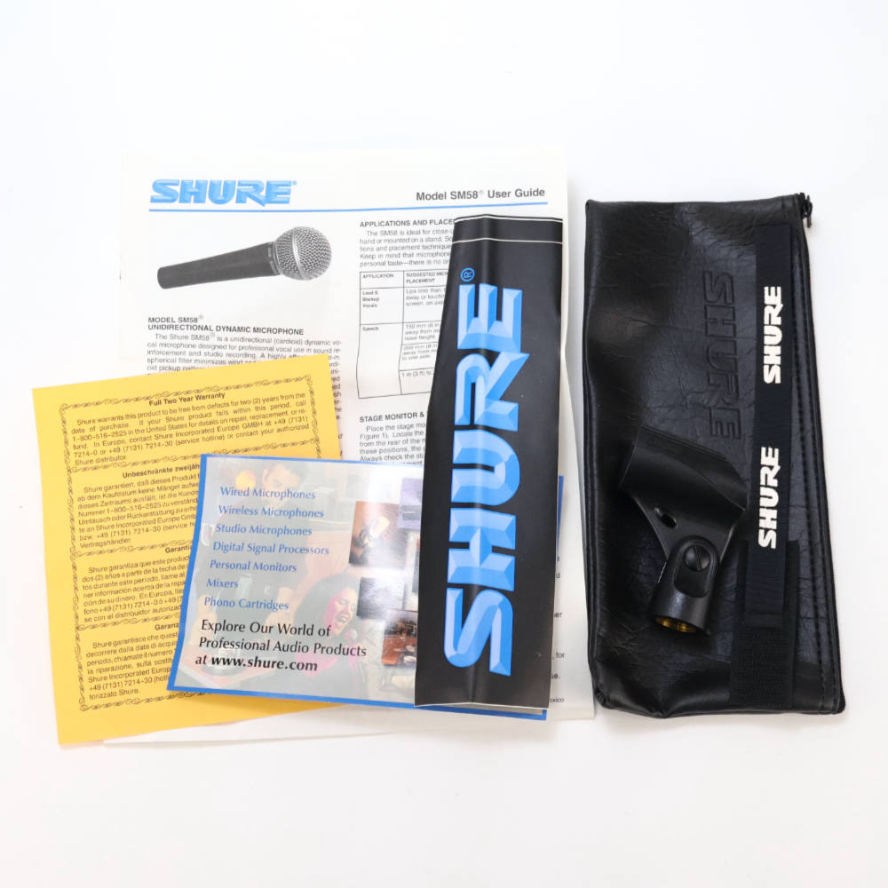 【中古】 マイク ダイナミックマイク ボーカル用 SHURE SM58 シュアー 58 ゴッパ シュア 付属品画像