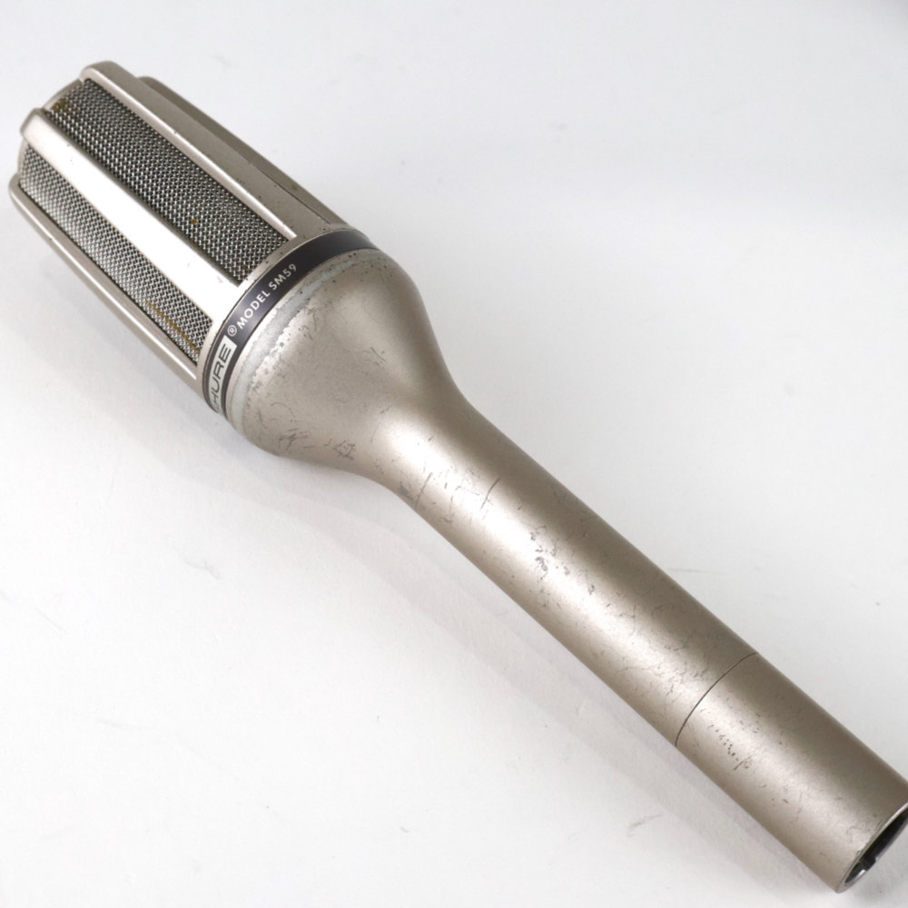 【中古】 マイク SHURE SM59 ダイナミックマイク ポルシェロゴ MADE IN USA 希少 持ち手画像