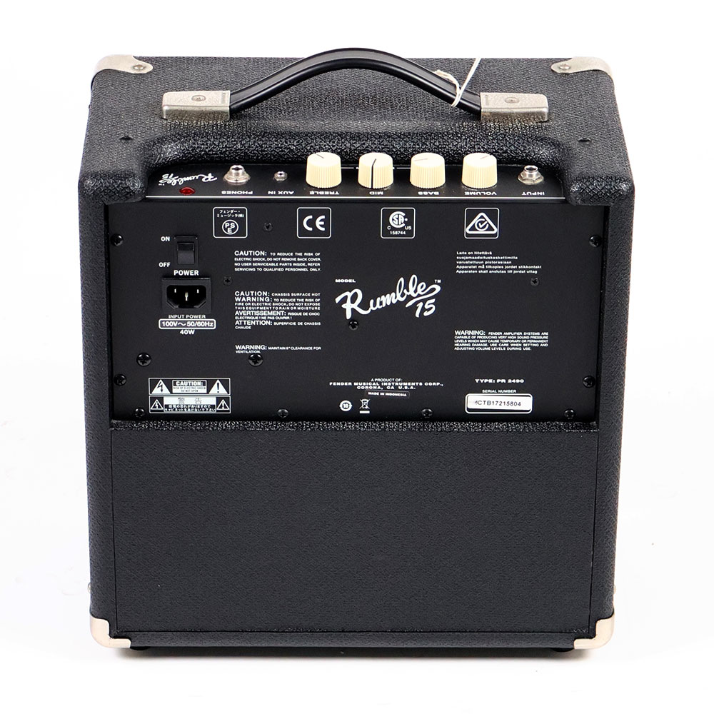 【中古】 Fender Rumble 15 Combo ベースアンプ 小型ベースアンプ 背面