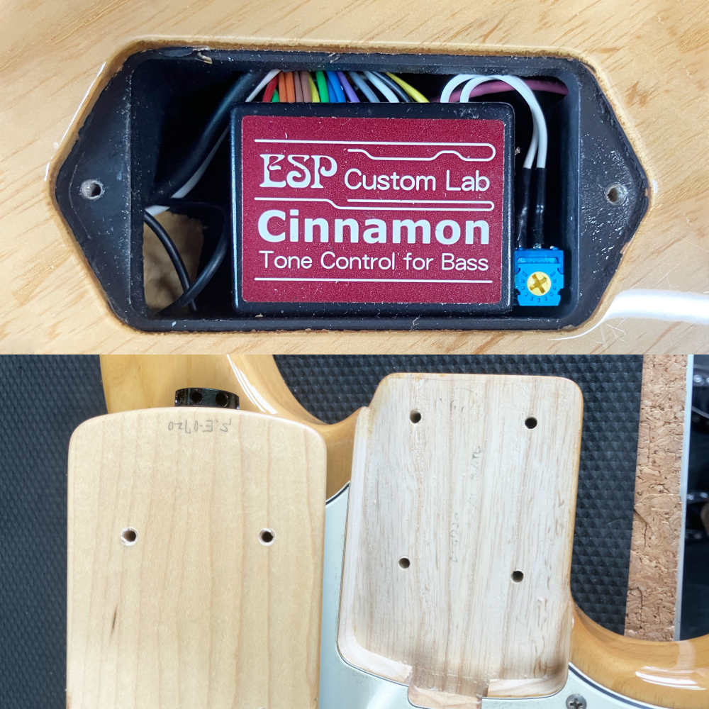 【中古】ESP AMAZE Ash/R Natural 5弦エレキベース 内部 