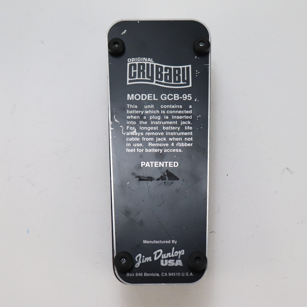 【中古】 ワウ エフェクター JIM DUNLOP Cry Baby GCB-95 ワウペダル 裏面