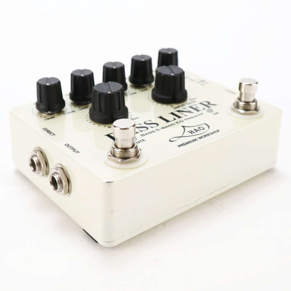【中古】 ベースEQ プリアンプ HAO BASS LINER BASS 5-BAND EQ PREAMP Pearl White Ver. ハオ ベースエフェクター 本体画像 斜め 2