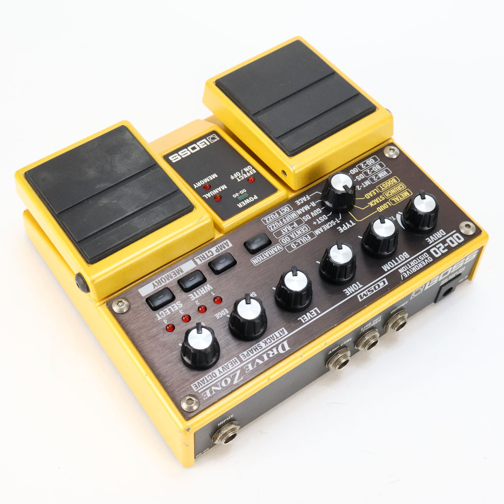 【中古】 オーバードライブ ディストーション BOSS OD-20 OverDrive Distortion DRIVE ZONE ギターエフェクター 本体画像 斜め