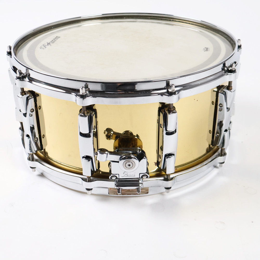 【中古】 スネアドラム パール Pearl RFB1465 Reference Series Brass Snare Drum 14x6.5 ストレイナー