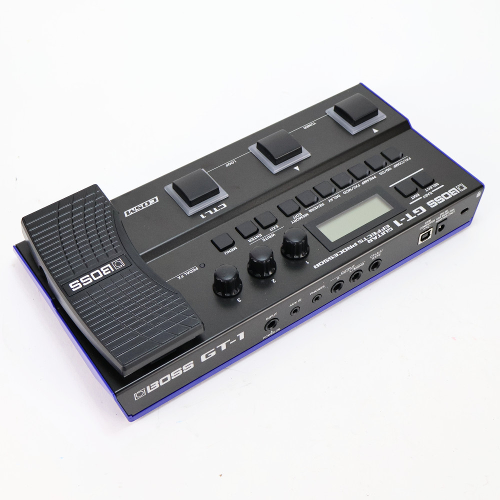 【中古】ボス マルチエフェクター BOSS GT-1 Guitar Effect Processor 本体画像 斜め 