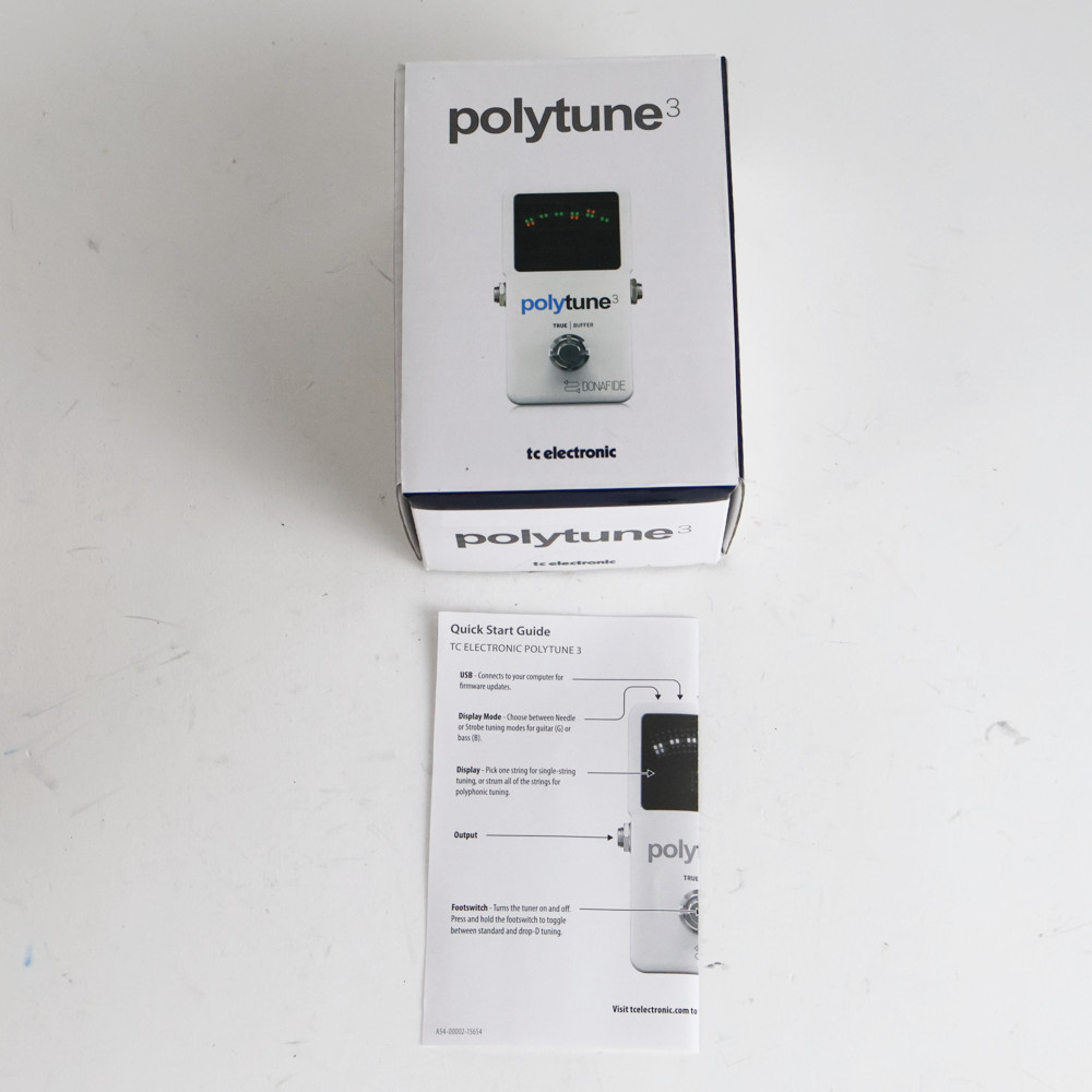 【中古】 チューナー tc electronic PolyTune 3 バッファー内蔵 ポリフォニックチューナー ポリチューン ペダルチューナー 付属品