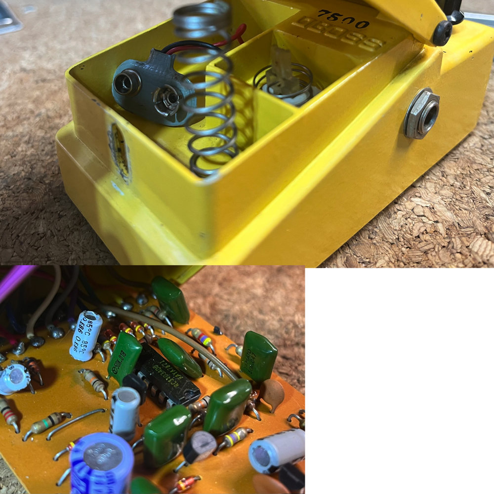 【中古】 オーバードライブ エフェクター BOSS OD-1 Over Drive RC3403ADB 1978年頃製造 銀ネジ 点滅LED スケルトンスイッチ Made in Japan ギターエフェクター シリアル