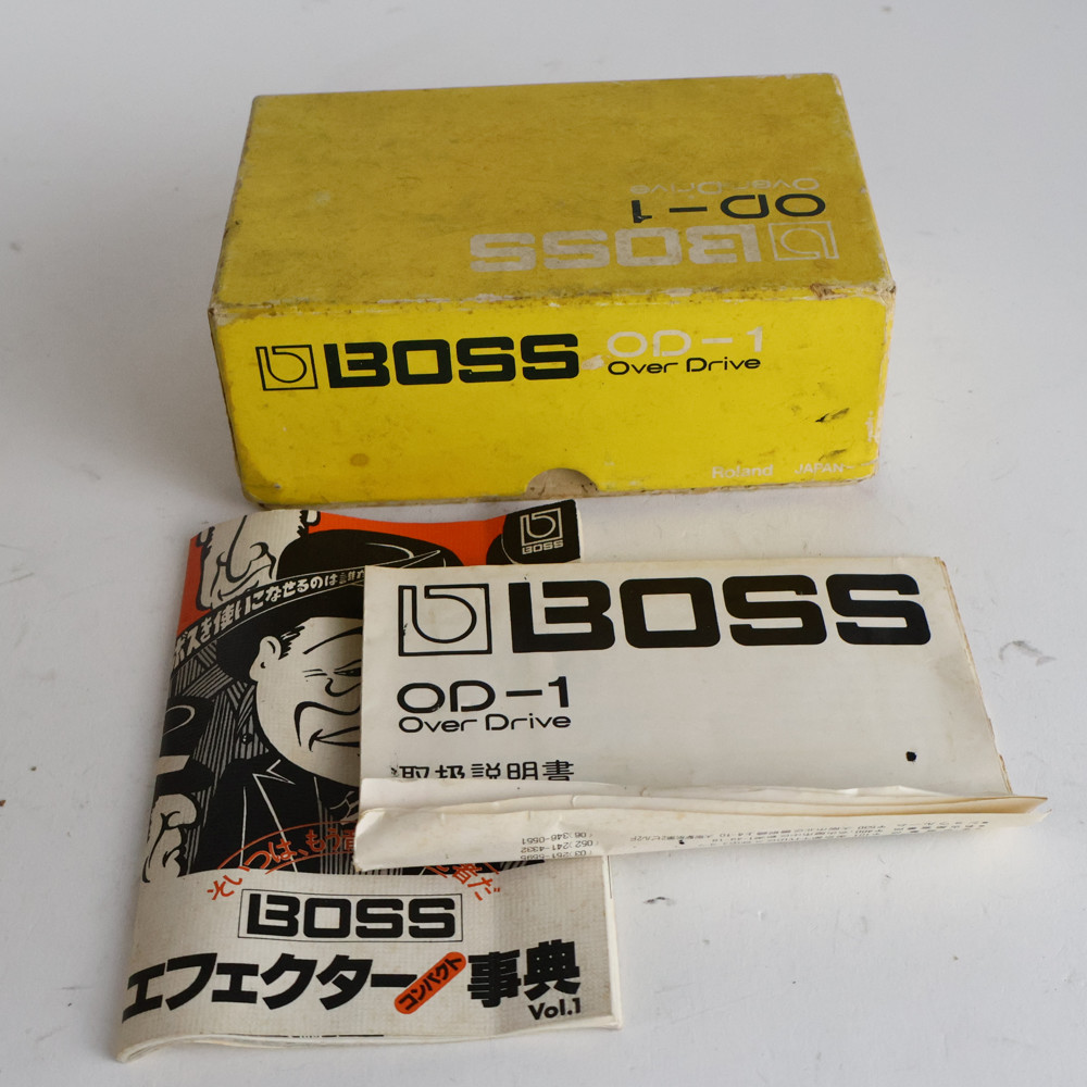 【中古】 オーバードライブ エフェクター BOSS OD-1 Over Drive RC3403ADB 1978年頃製造 銀ネジ 点滅LED スケルトンスイッチ Made in Japan ギターエフェクター 付属品