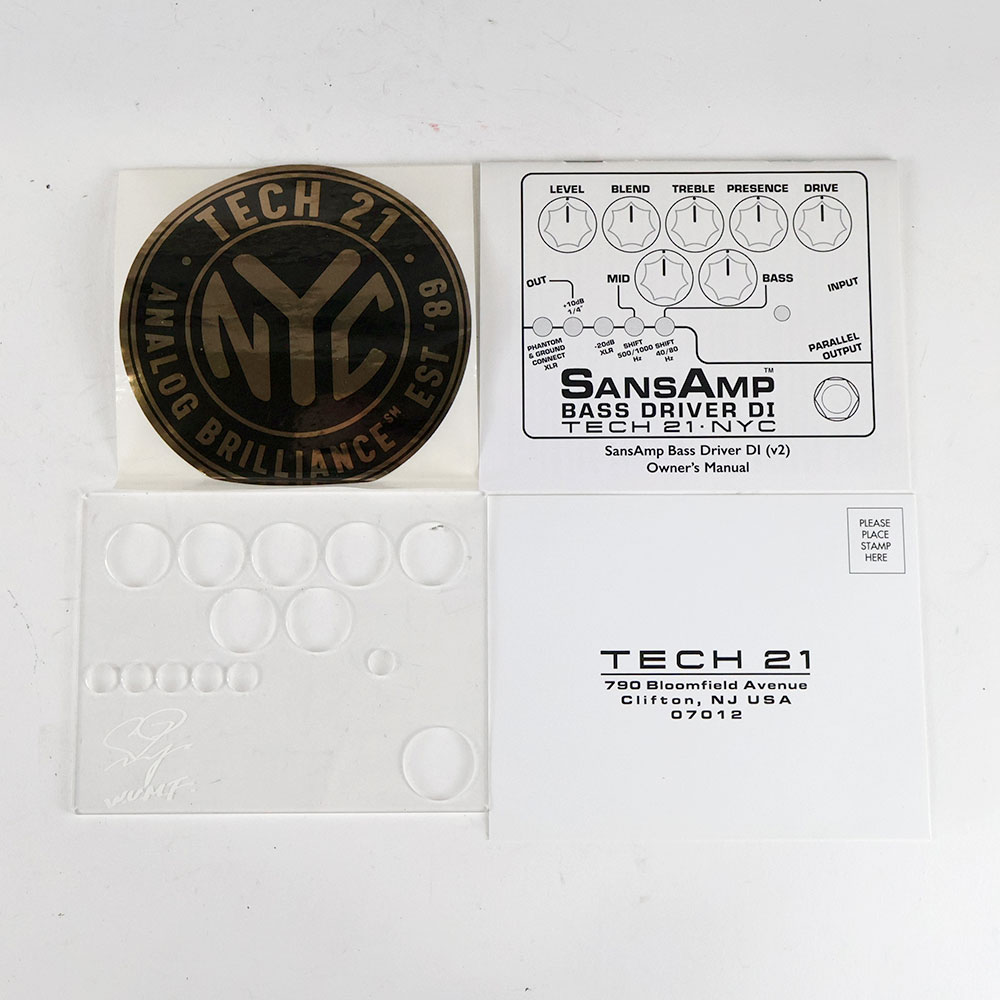 【中古】 TECH21 SansAmp BASS DRIVER DI-J J（LUNA SEA）シグネチャーモデル ベース用DI プリアンプ 付属品
