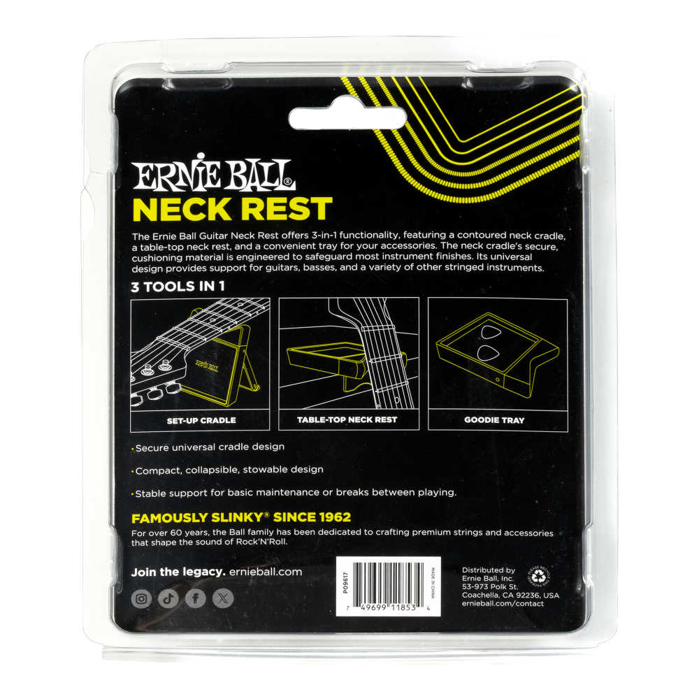 ERNIE BALL 9617 GUITAR NECK REST ギターネックレスト  クレードルスタンド パッケージ裏画像
