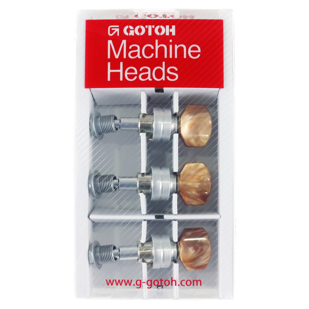 ゴトー GOTOH UPT-UB8-CW ウクレレ用ペグ クロームホワイト ギアペグ