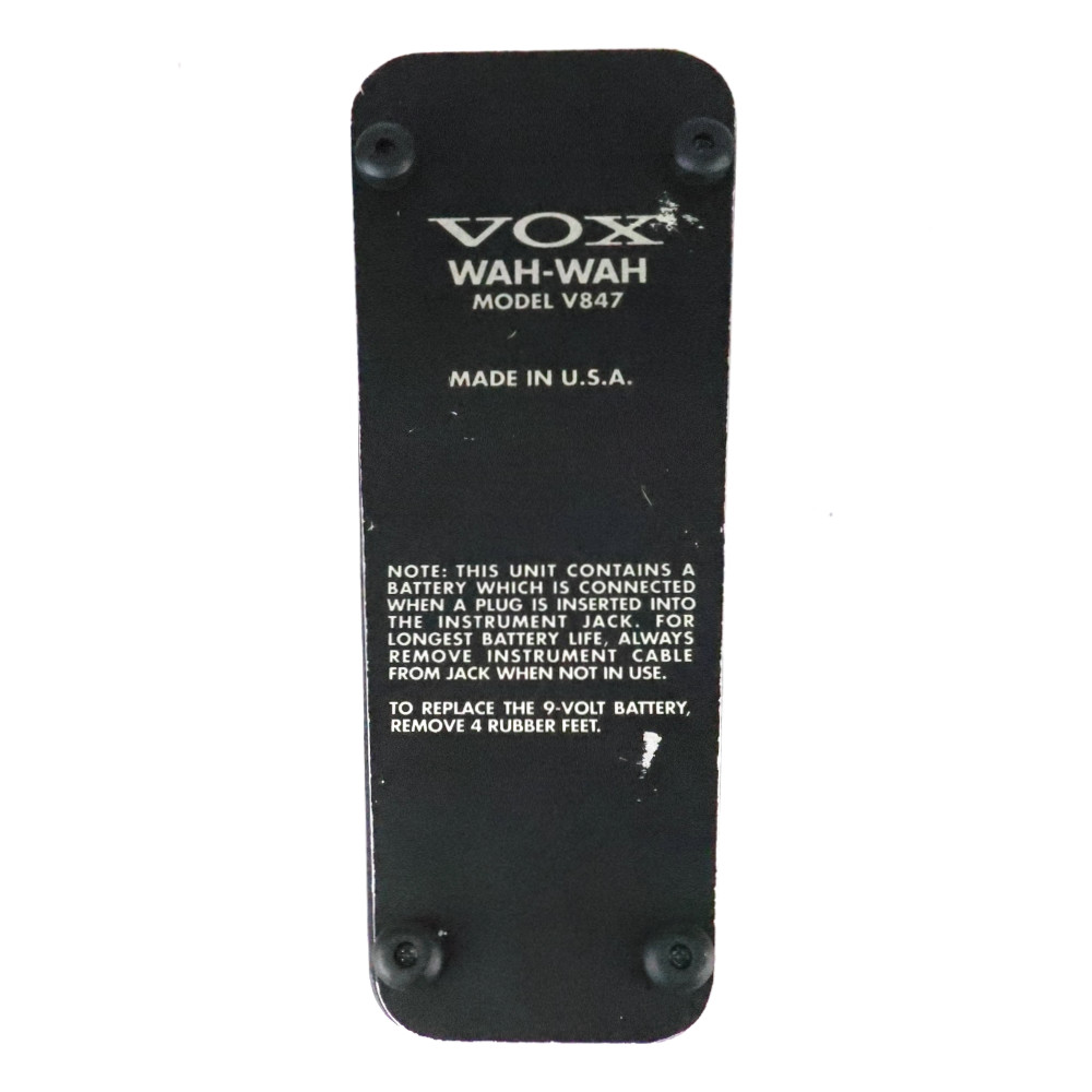 【中古】 ワウペダル VOX V847 Made in USA ギターエフェクター ボトム画像