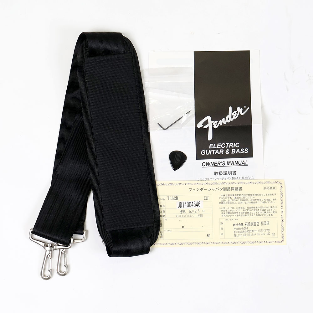 【中古】 エレキギター Fender Japan TL62B CH 2014年製 フェンダージャパン テレキャスター アルダーボディー Telecaster ボディーバインディング仕様 付属品