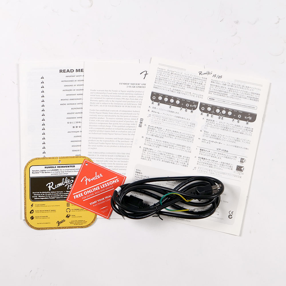 【中古】 Fender Rumble 15 Combo ベースアンプ 小型ベースアンプ 付属品