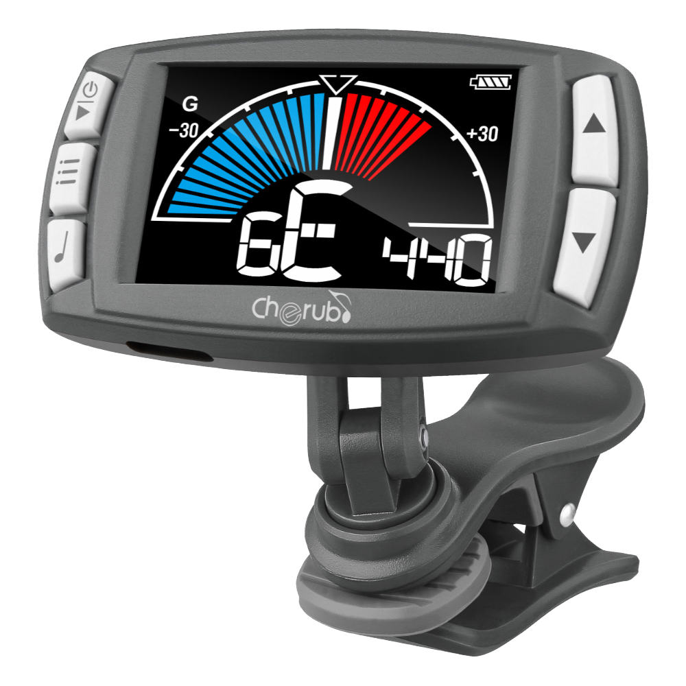 Cherub チェラブ WMT-560 3in1 Metro-tuner クリップタイプ 充電式 3-in-1 メトロチューナー 斜めアングル画像1