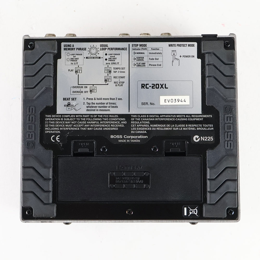 【中古】ルーパー エフェクター BOSS RC-20XL Loop STATION ギター ボーカル フレーズレコーダー 裏面