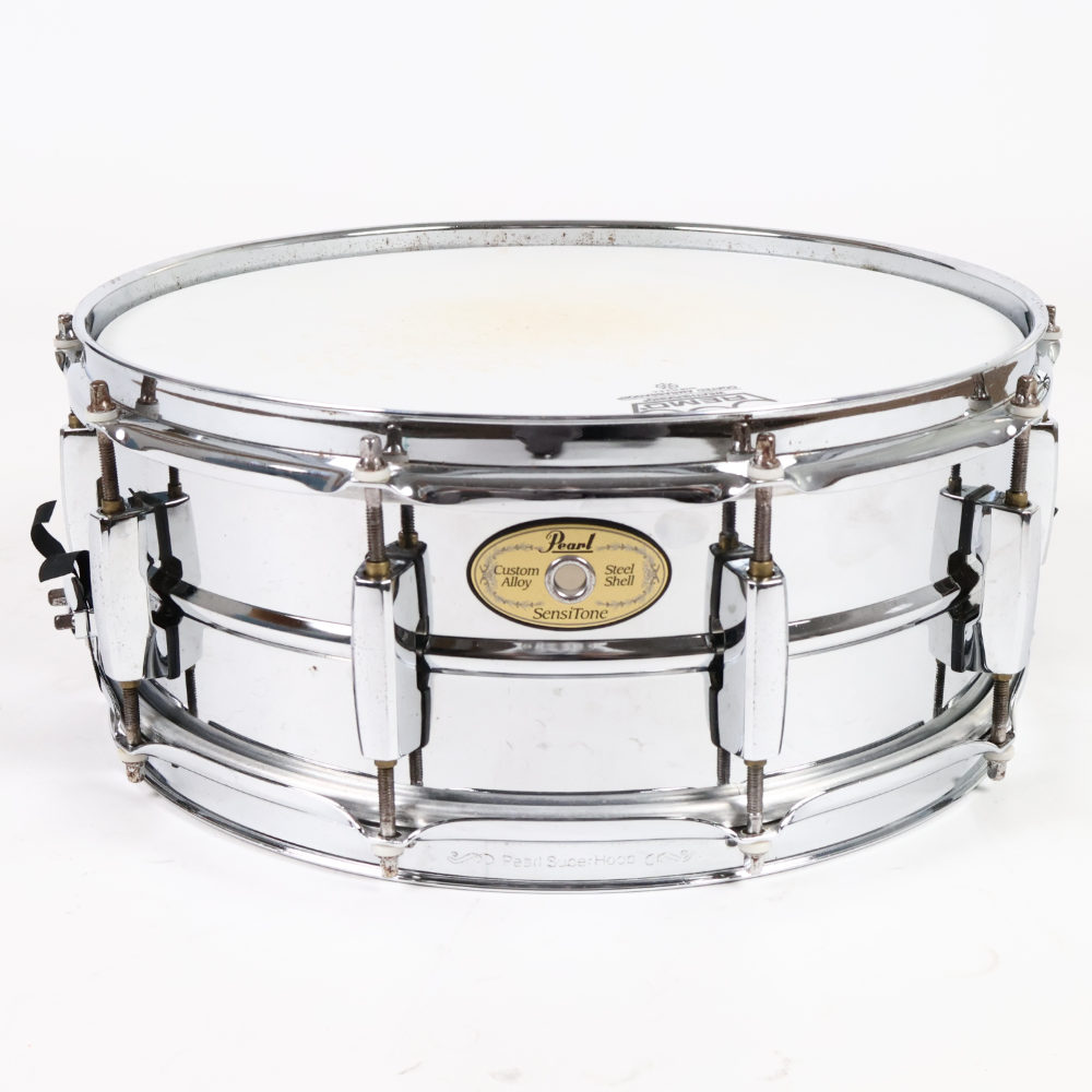 【中古】 スネアドラム パール Pearl SensiTone Steel Custom Alloy 14x5.5 スチールシェル