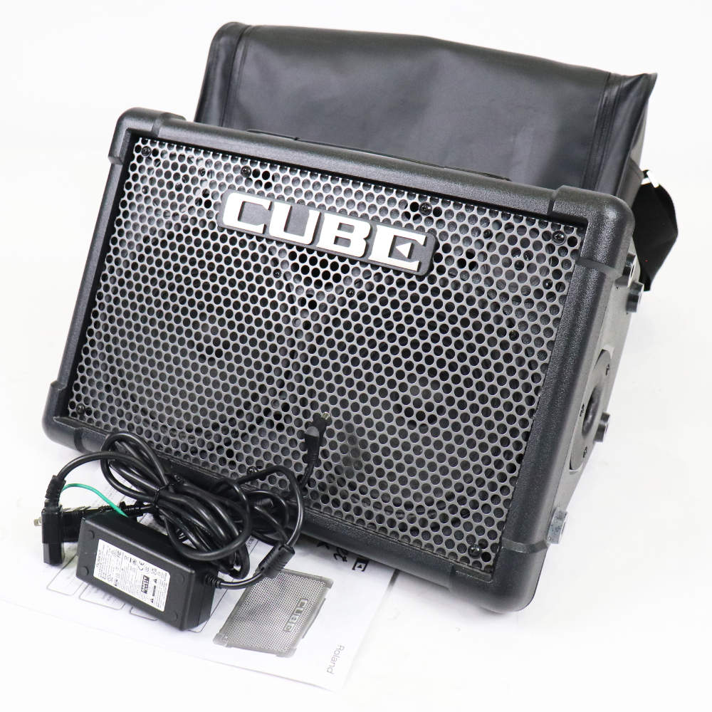 【中古】 ギターアンプ ローランド ROLAND CUBE Street EX BK ステレオ ポータブルアンプ マイクスピーカー